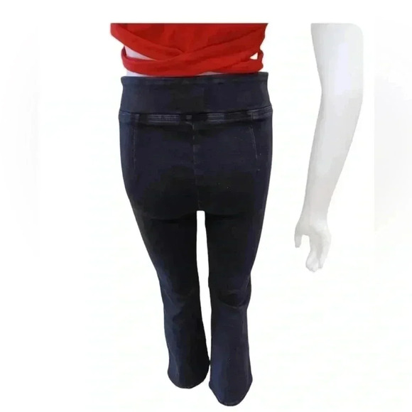 FRAME High Rise Black Flare Wide Waistband Slip On Jeans Size 1 - Picture 2 of 8